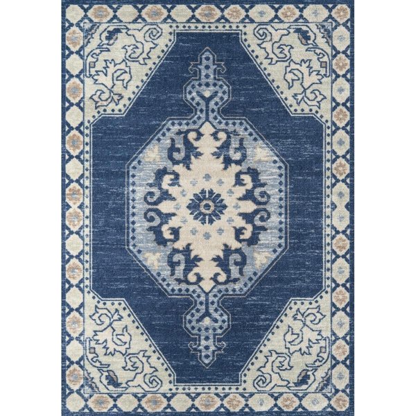 Momeni Anatolia Traditional Area Rug, Navy - 3 ft. 3 in. x 5 ft. Rectangle ANATOANA-3NVY3350